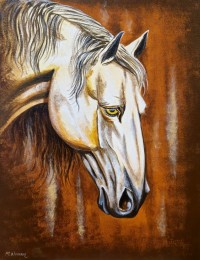 Muhammad Noman, 18 x 24 Inch, Acrylic on Canvas, Horse Painting, AC-MNON-005